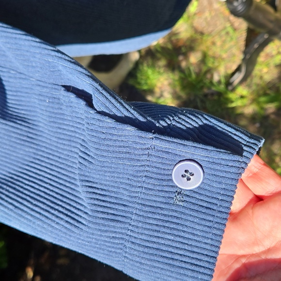 AVEC LES FILLES ▪︎ Women's Teal Corduroy Shacket, Size Medium - Picture 6 of 10